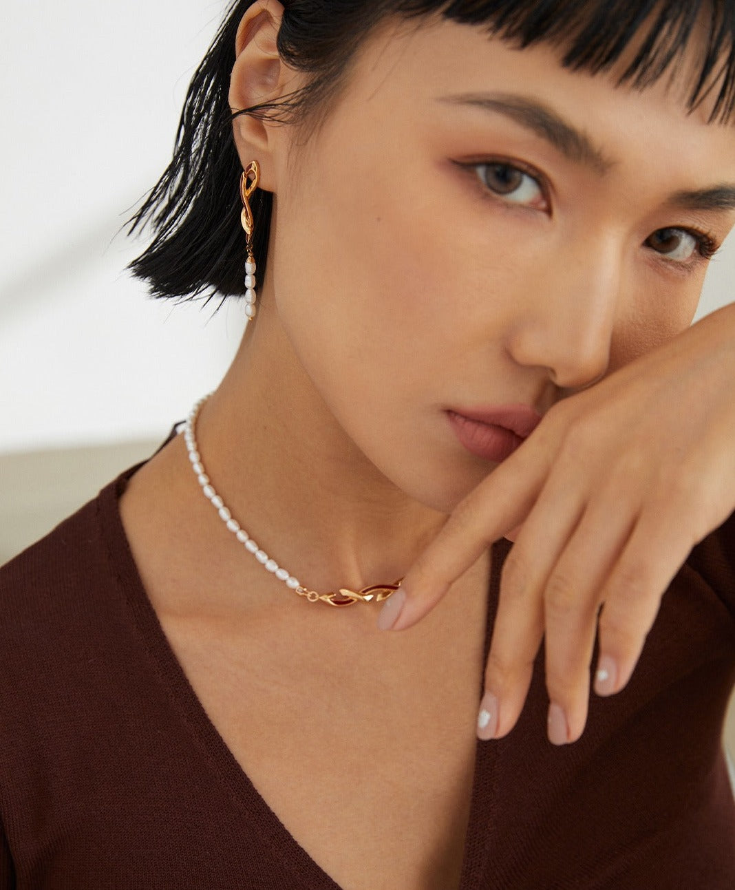 Ruby Enamel Link Necklace