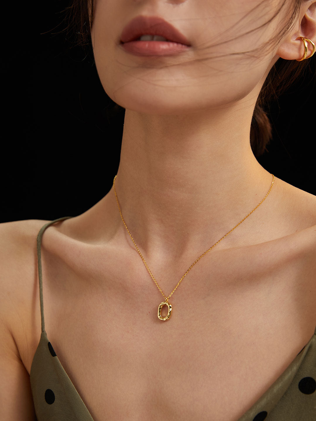 Golden Square Donut Pendant