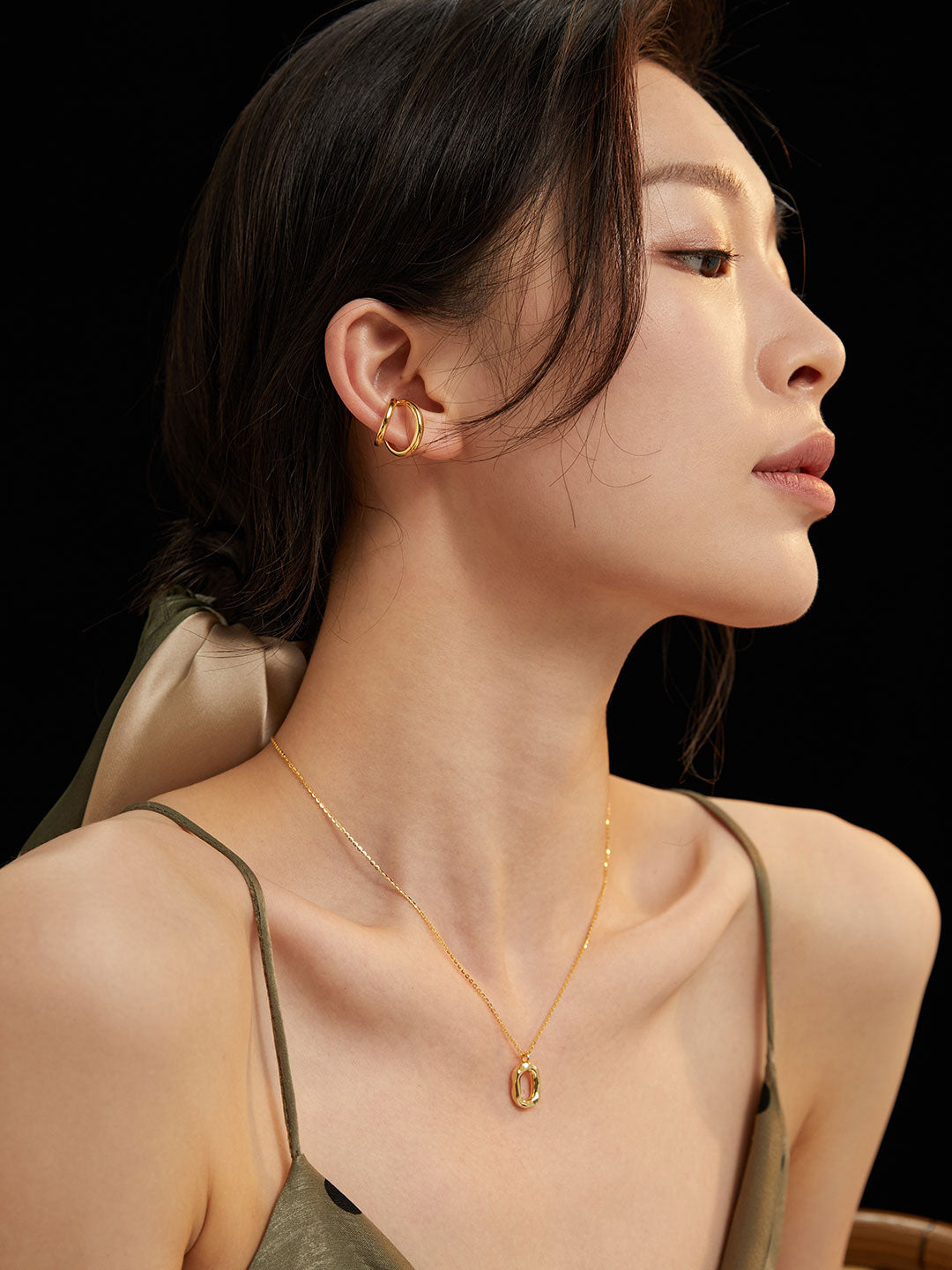 Golden Square Donut Pendant
