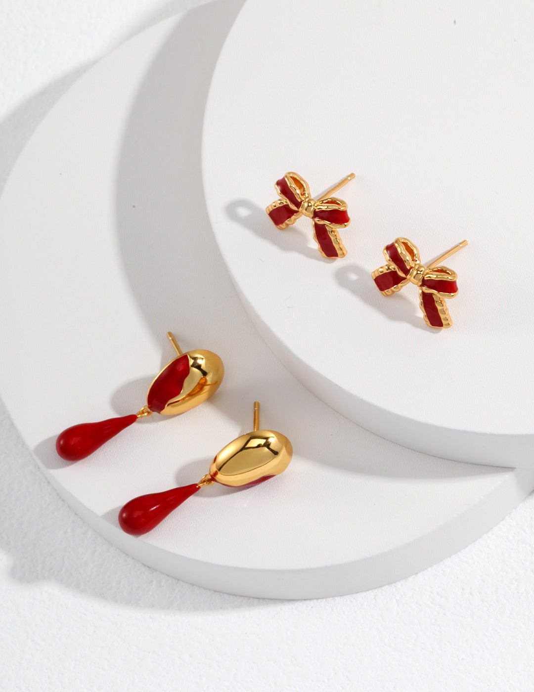 Ruby Enamel Earrings