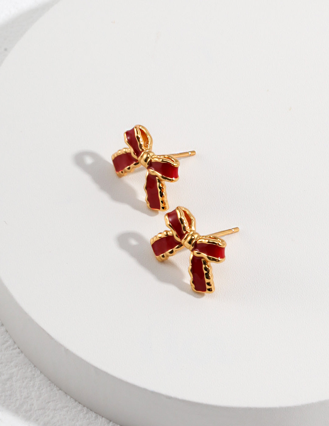 Ruby Enamel Earrings